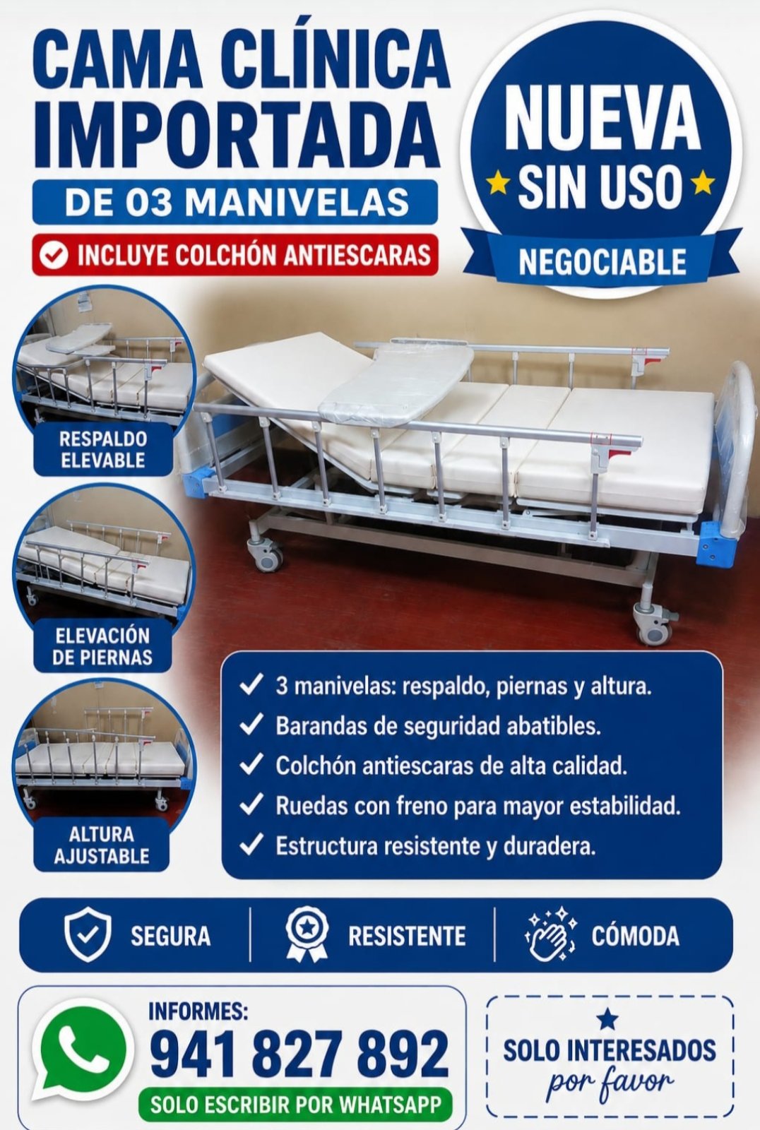 Venta de Cama Clinica sin Uso